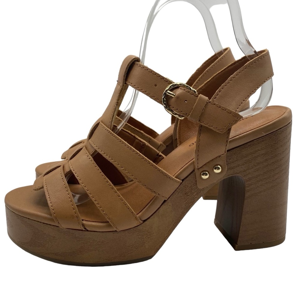 Lucky Brand Womens Shoes Imana Sandals Brown Leather Platform Fisherman NEW - Picture 8 of 8